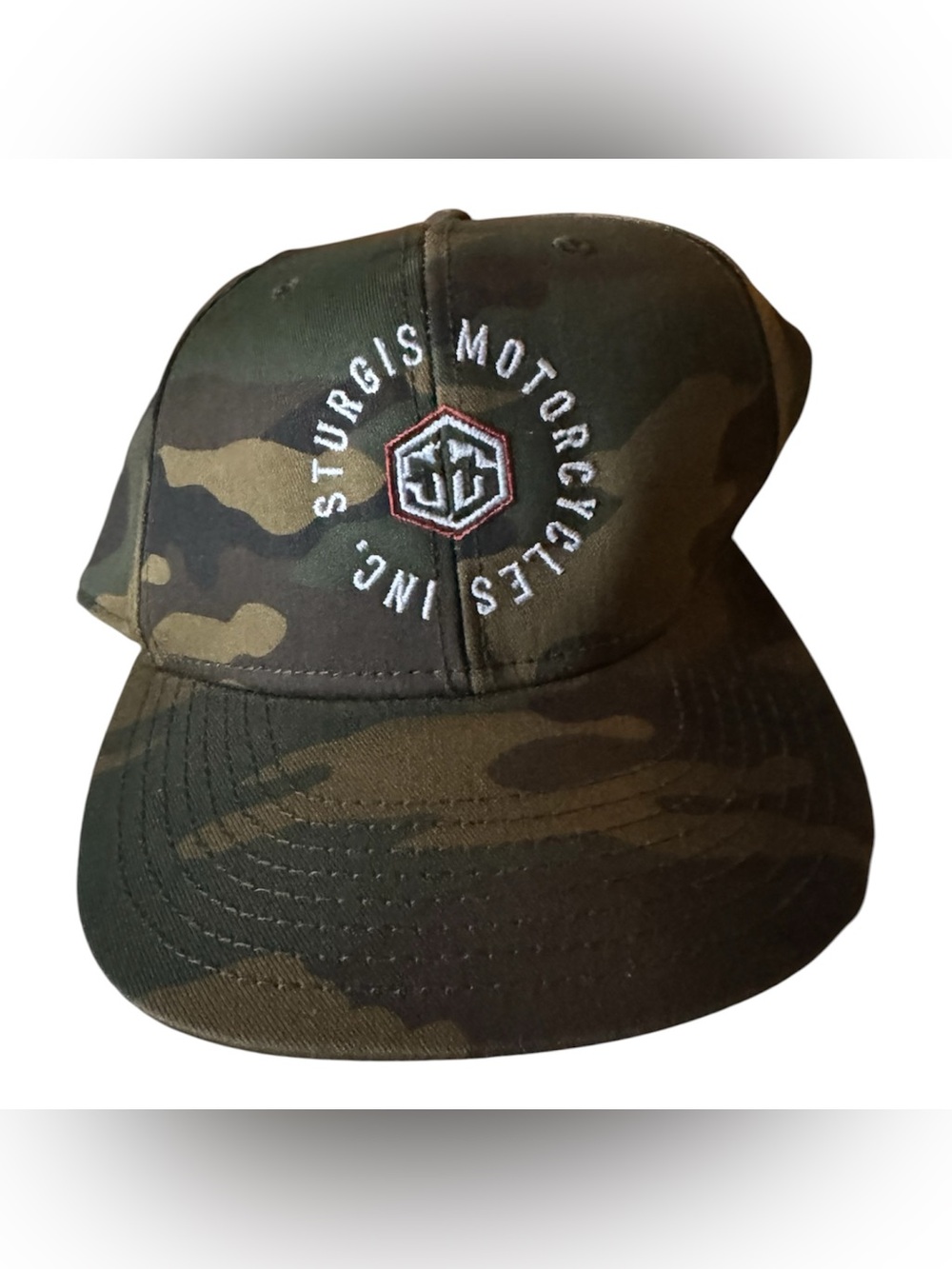 Sturgis Motorcycles Inc Camo Snapback Hat NWOT Otto Cap Biker Biker Rally OSFM - Picture 1 of 3